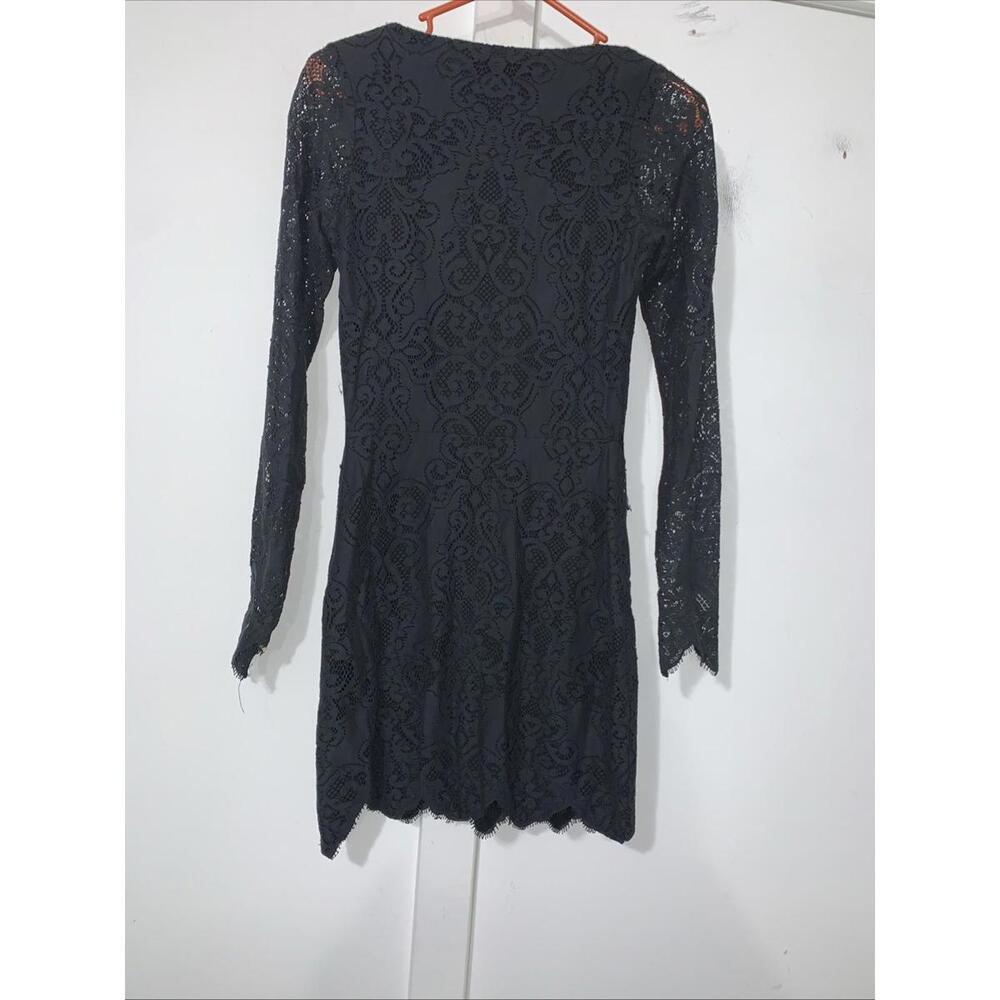 For Love & Lemons Womens Noir Lace Mini Dress XSmall Illusion Witchy Bodycon - Picture 8 of 11